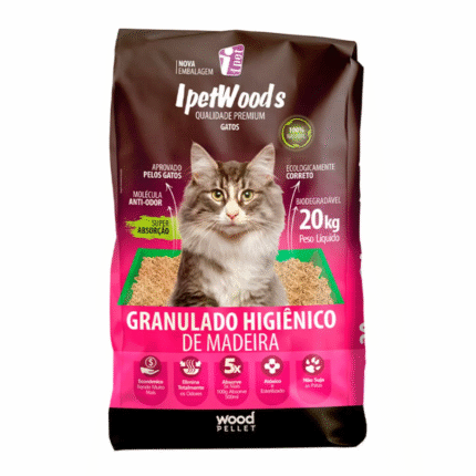 Granulado Higiênico Madeira Ipetwoods - 20 Kg