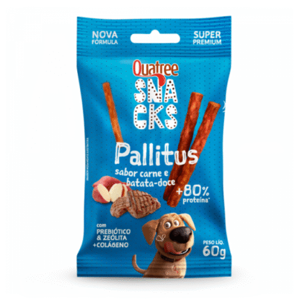 Petiscos Snacks Quatree Pallitus Carne E Batata Doce 60g