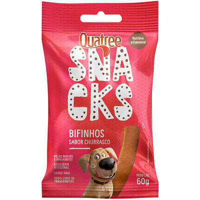 Petiscos Snacks Quatree Bifinhos Sabor Churrasco  60 g