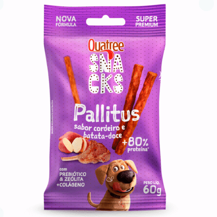 Petiscos Snacks Quatree Pallitus Cordeiro E Batata Doce 60g